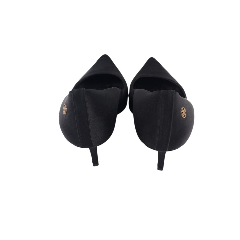 Tory Burch Satin Heels Black Pointed Toe Pumps - Picture 4 of 14